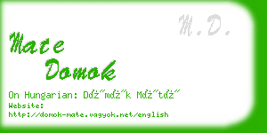 mate domok business card